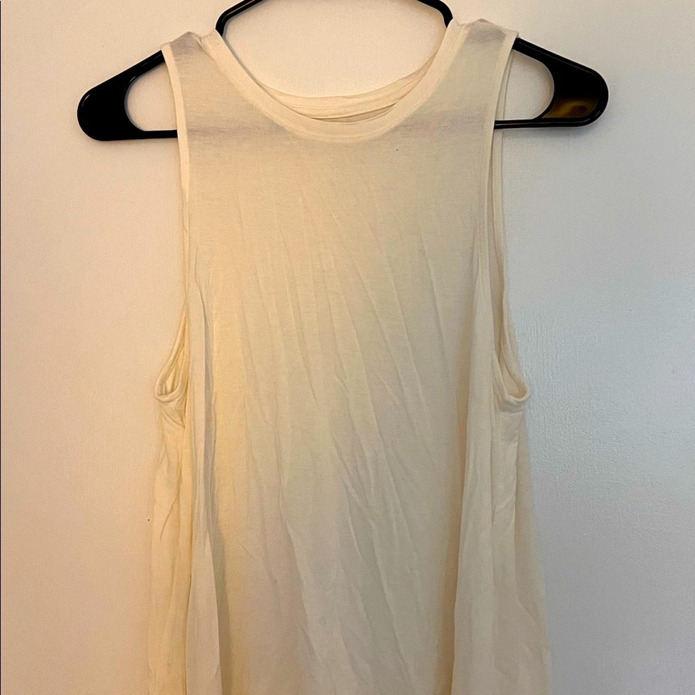 A new day. Small tank top. White